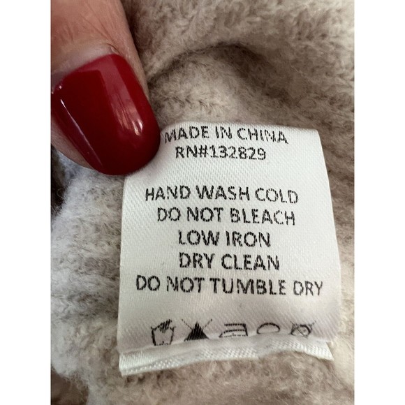 Chrissy Teigen X Revolve Size Medium Long Sleeve Tan Cream Yak Wool Blend - Picture 6 of 7